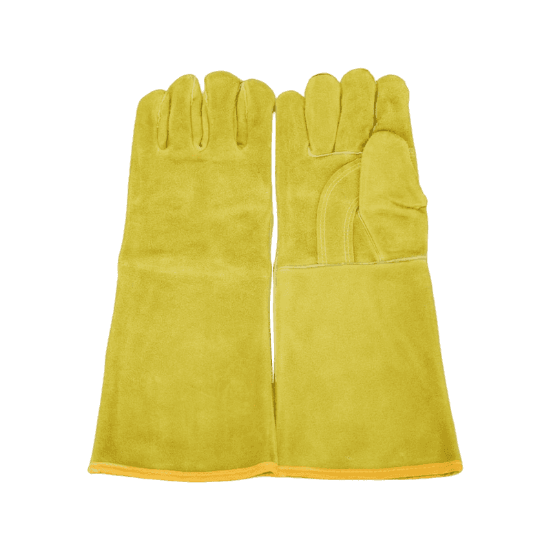 Krava s podijeljenim kožnim rukavicama za zavarivanje Krava s podijeljenim kožnim rukavicama za zavarivanje